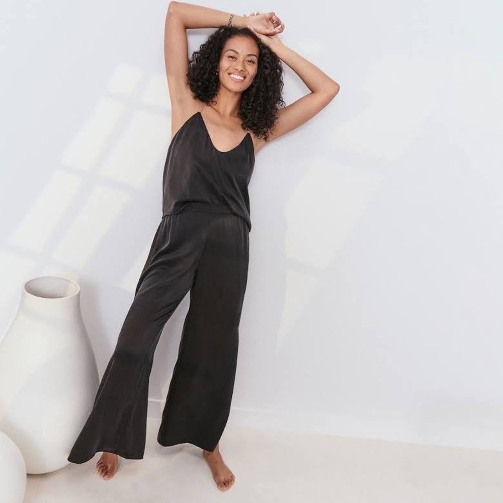 Lunya Washable Silk Cami Pant Set - Black, Size XS